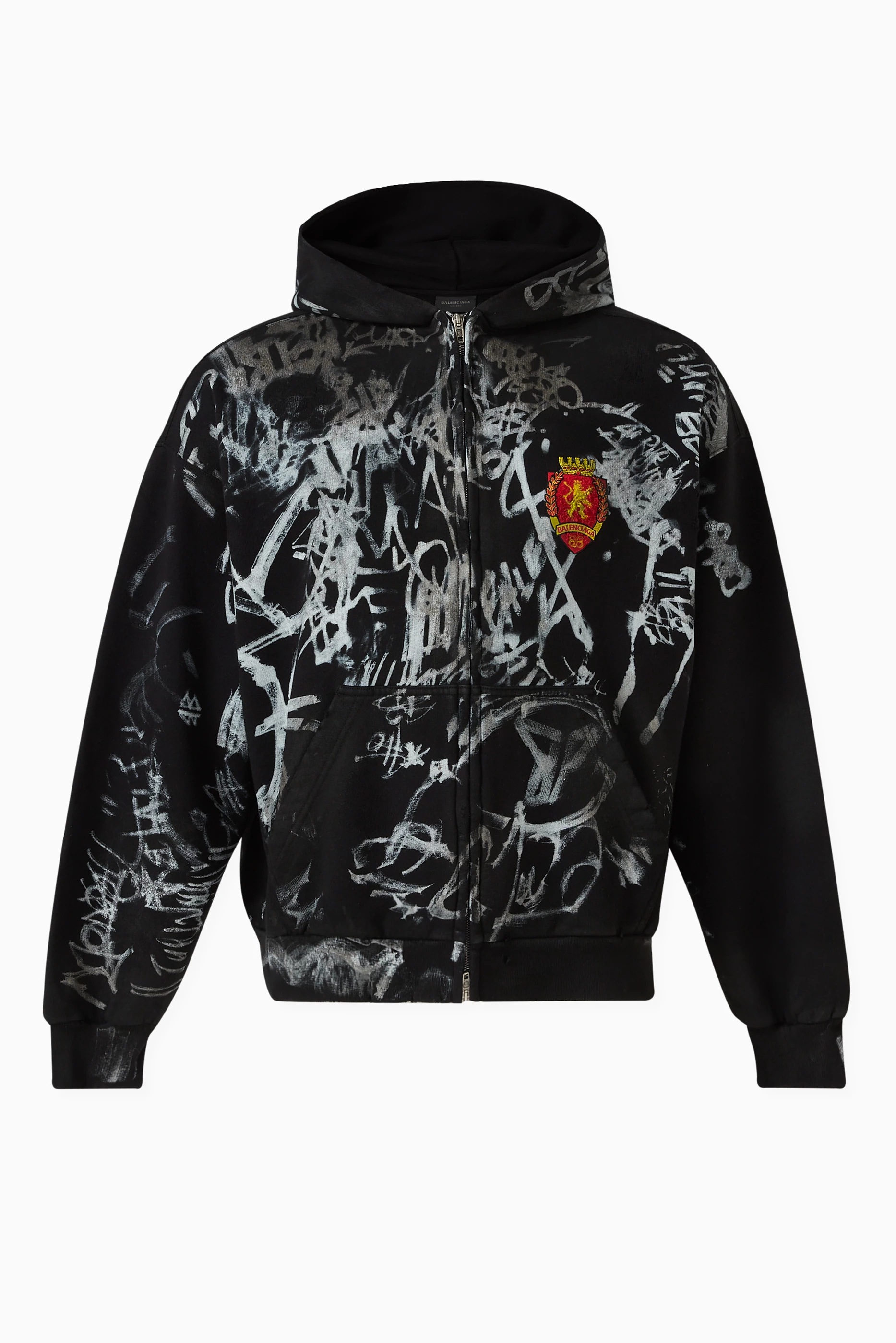Buy Balenciaga Black Unisex Skater Zip-up Hoodie Medium-fit in Archetype  Fleece For UNISEX Online | Ounass Qatar