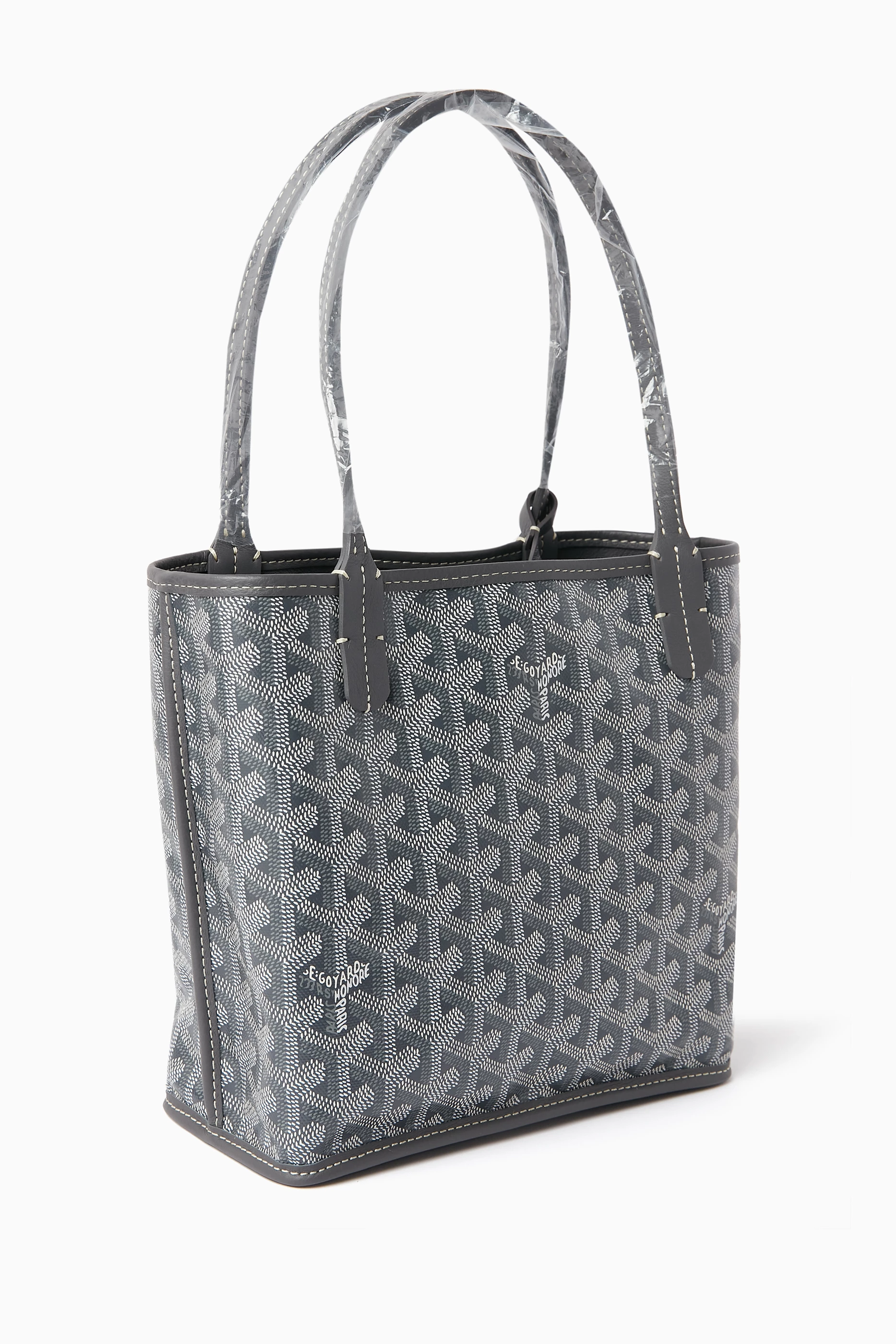 Buy Goyard Pre Loved Grey Unused Anjou Mini Tote Bag in Goyardine Canvas For Women Online Ounass Qatar
