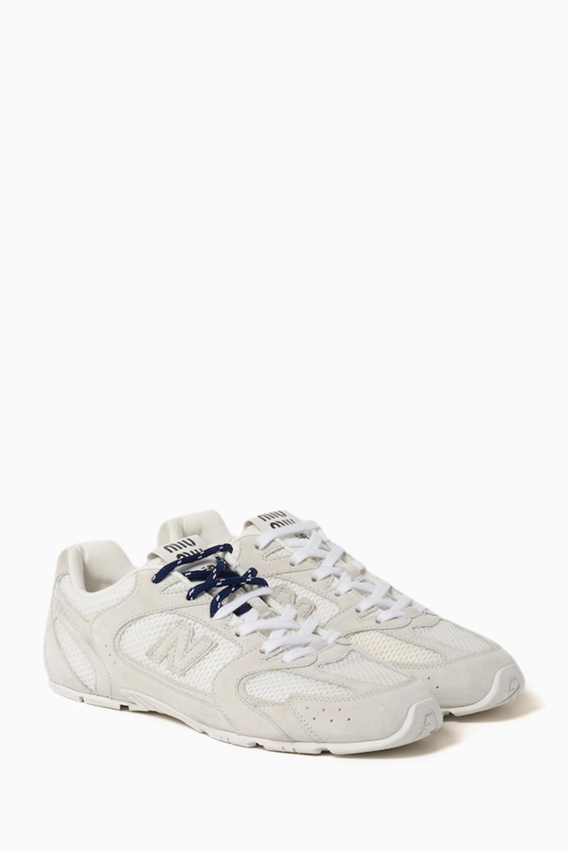 MIU MIU♦x New Balance 530 Suede Mesh Sneakers White White New Balance X Miu Miu 530 Sl Suede And Mesh Sneakers