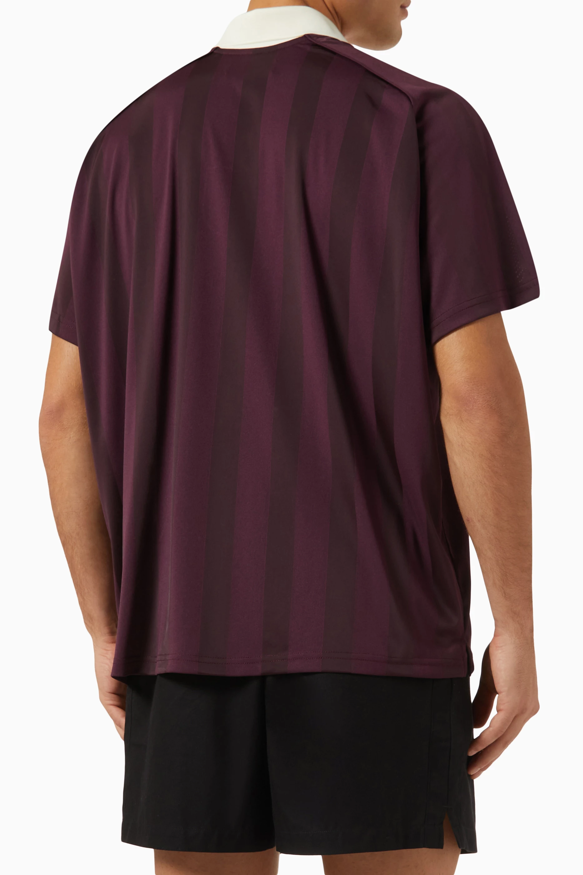 Buy Kith Red Shadow Stripe Marcel Soccer Jersey For Men