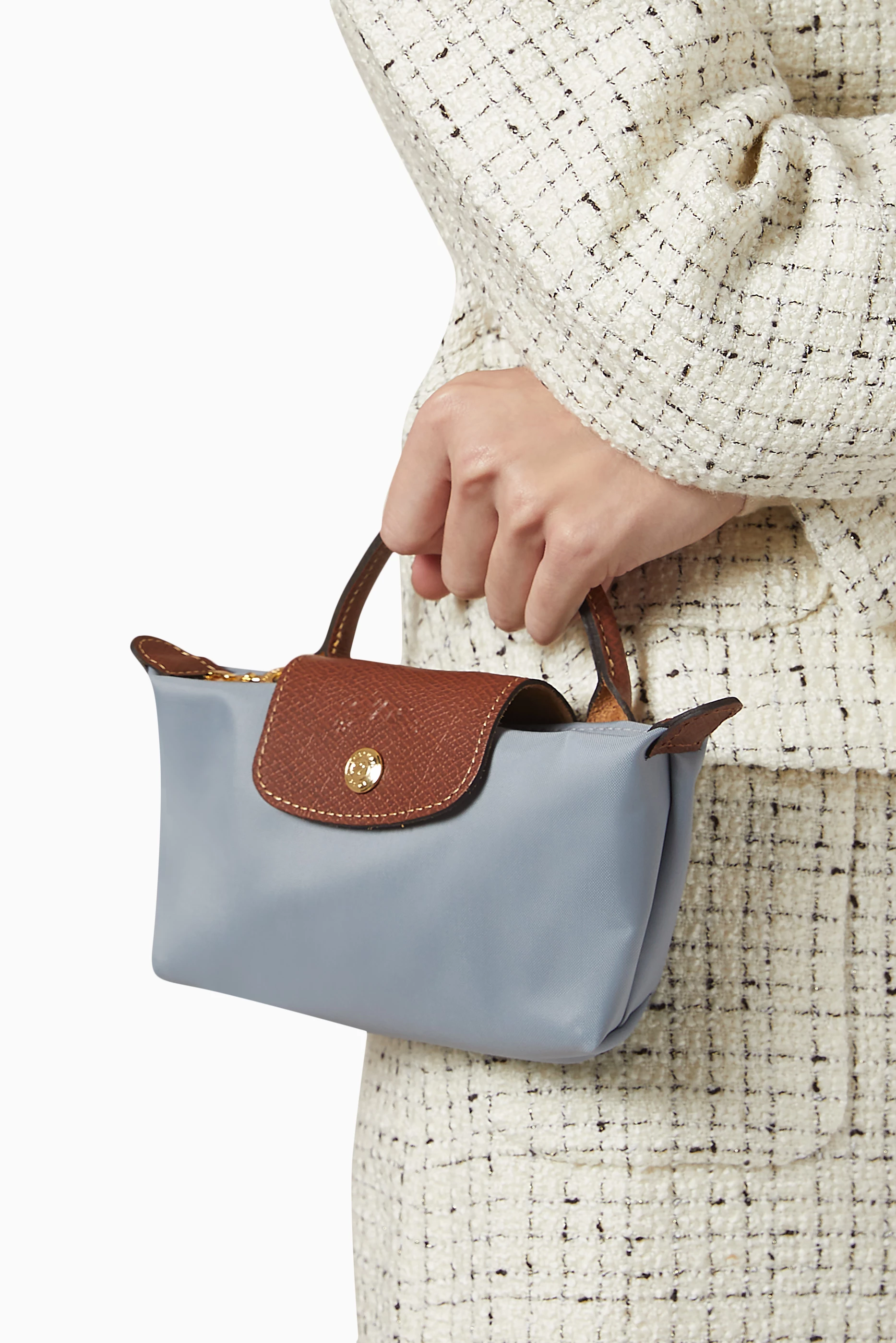 Buy Longchamp Grey Mini Le Pliage Original Clutch in Canvas For Women Online Ounass Qatar