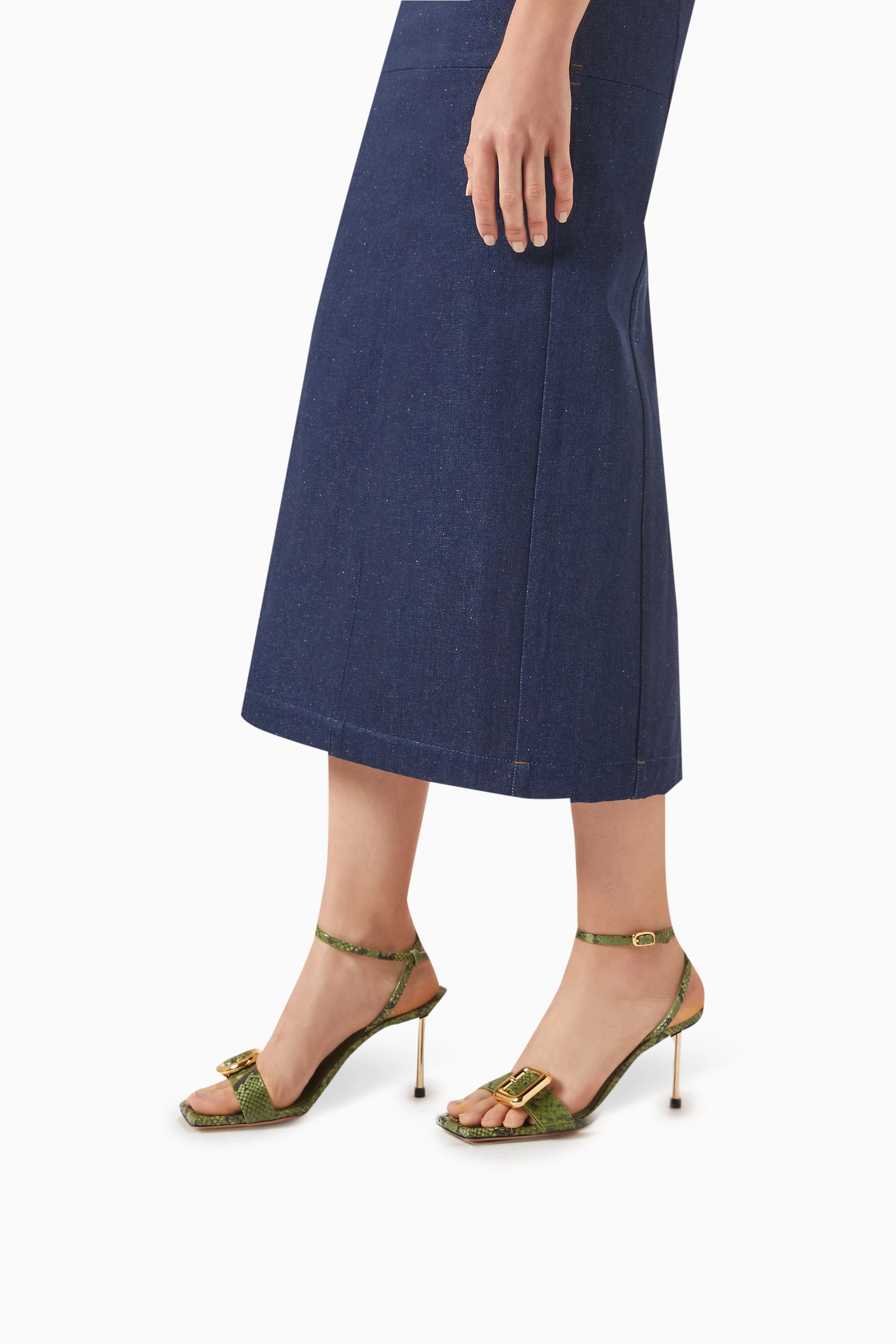 Buy Jacquemus Green Les Sandales Regalo 100 Slingback