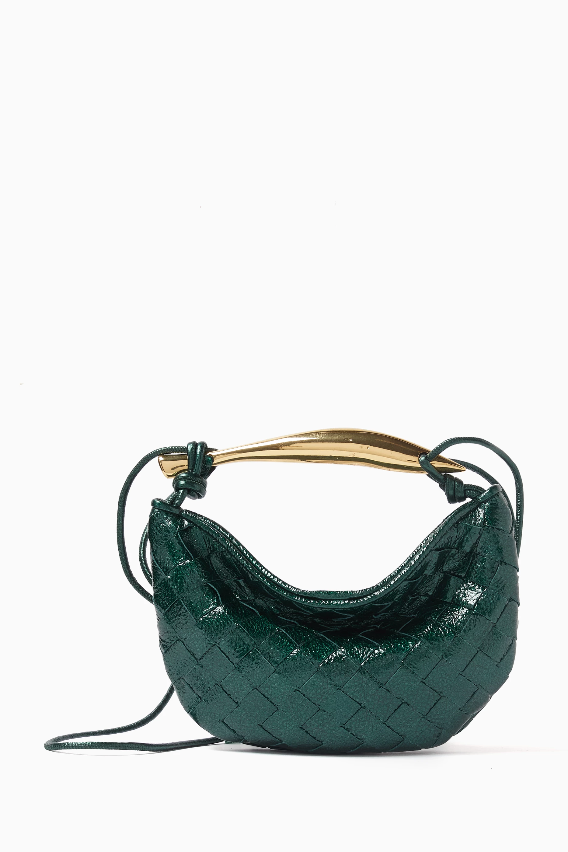 Buy Bottega Veneta Green Baby Sardine Crossbody Bag in