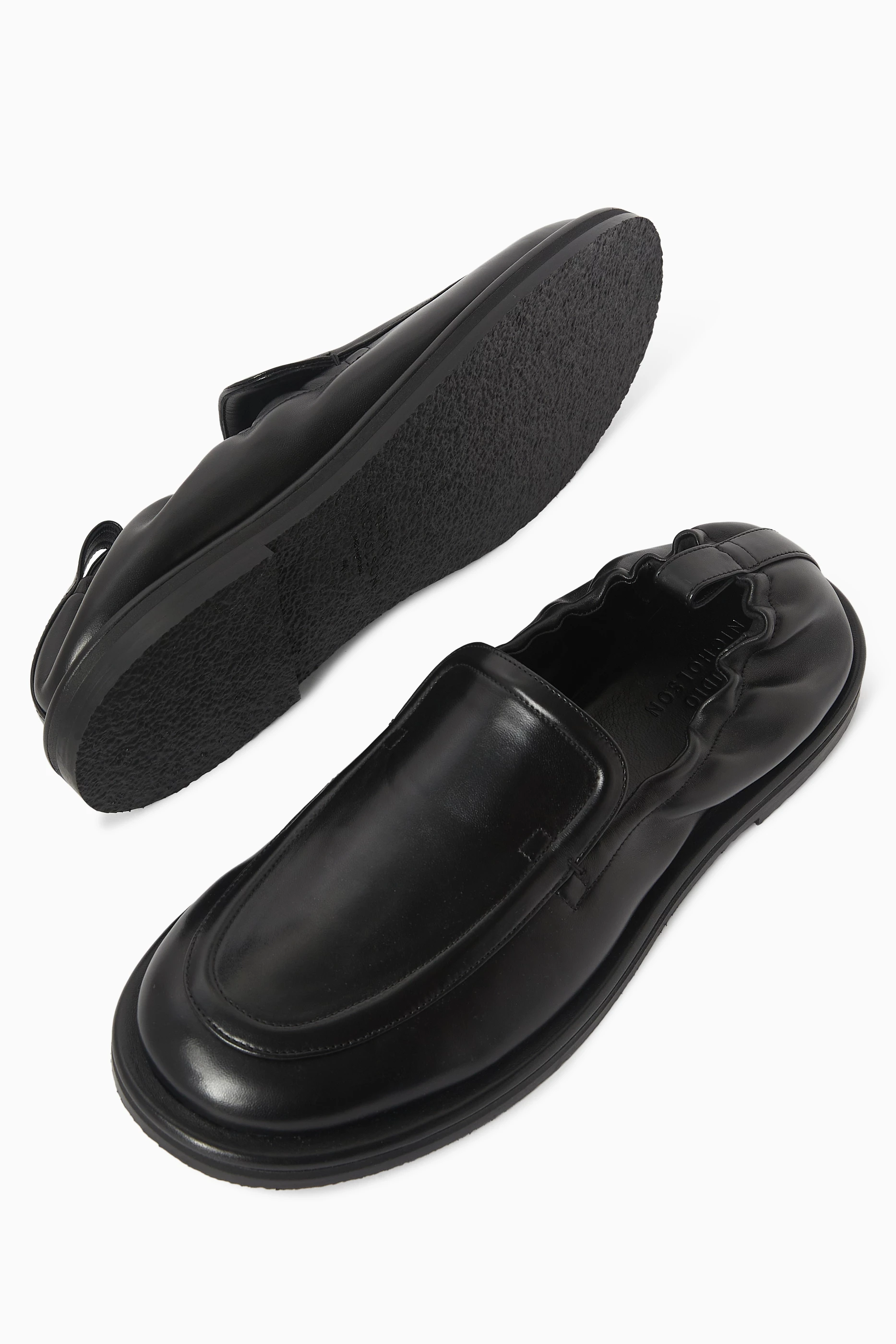 Buy Studio Nicholson Black Donovan Loafers in Leather For Men