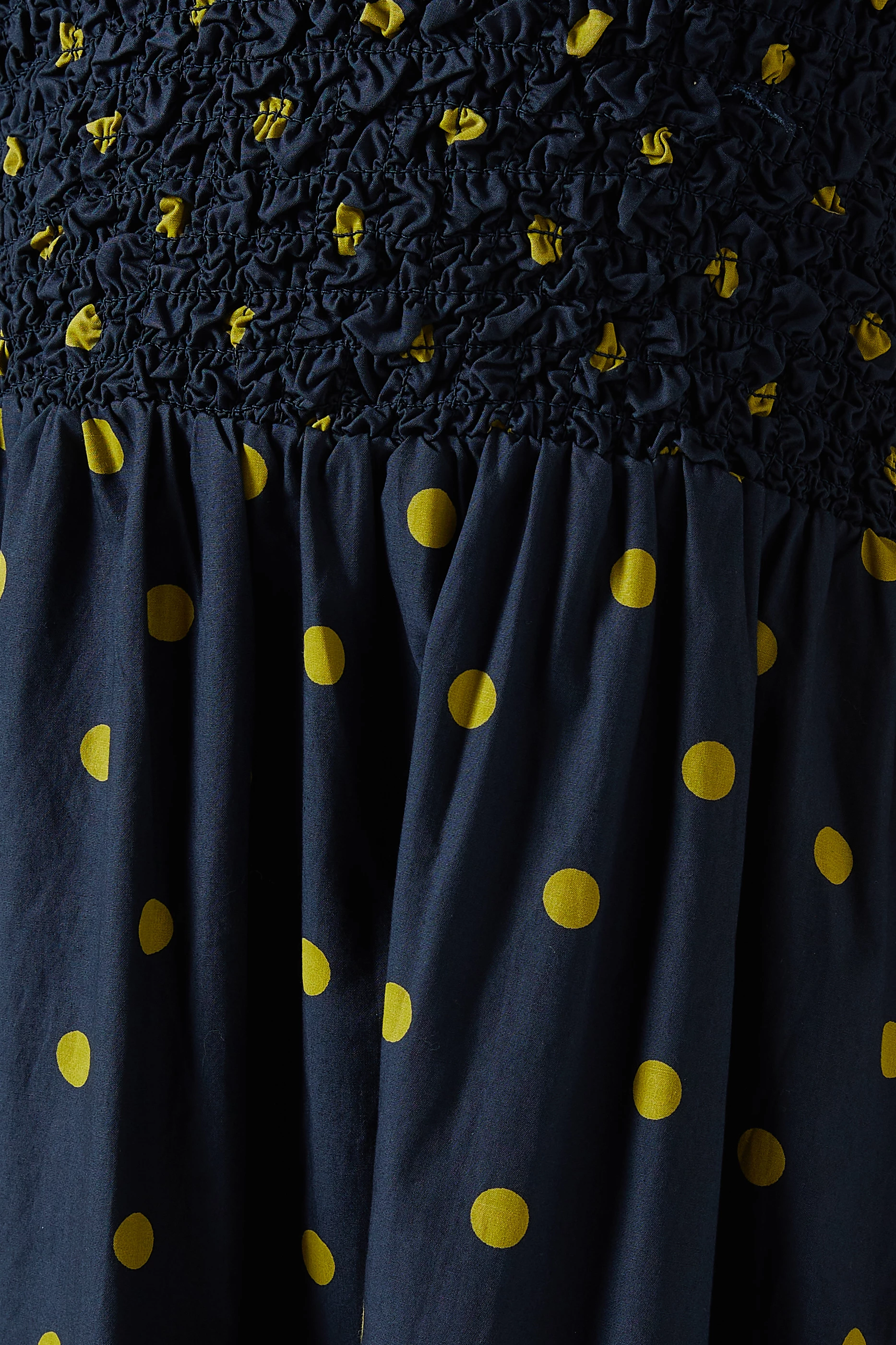 Buy Damson Madder Blue Malinda Polka-dot Midi Dress in Organic-cotton For  Women Online | Ounass Qatar