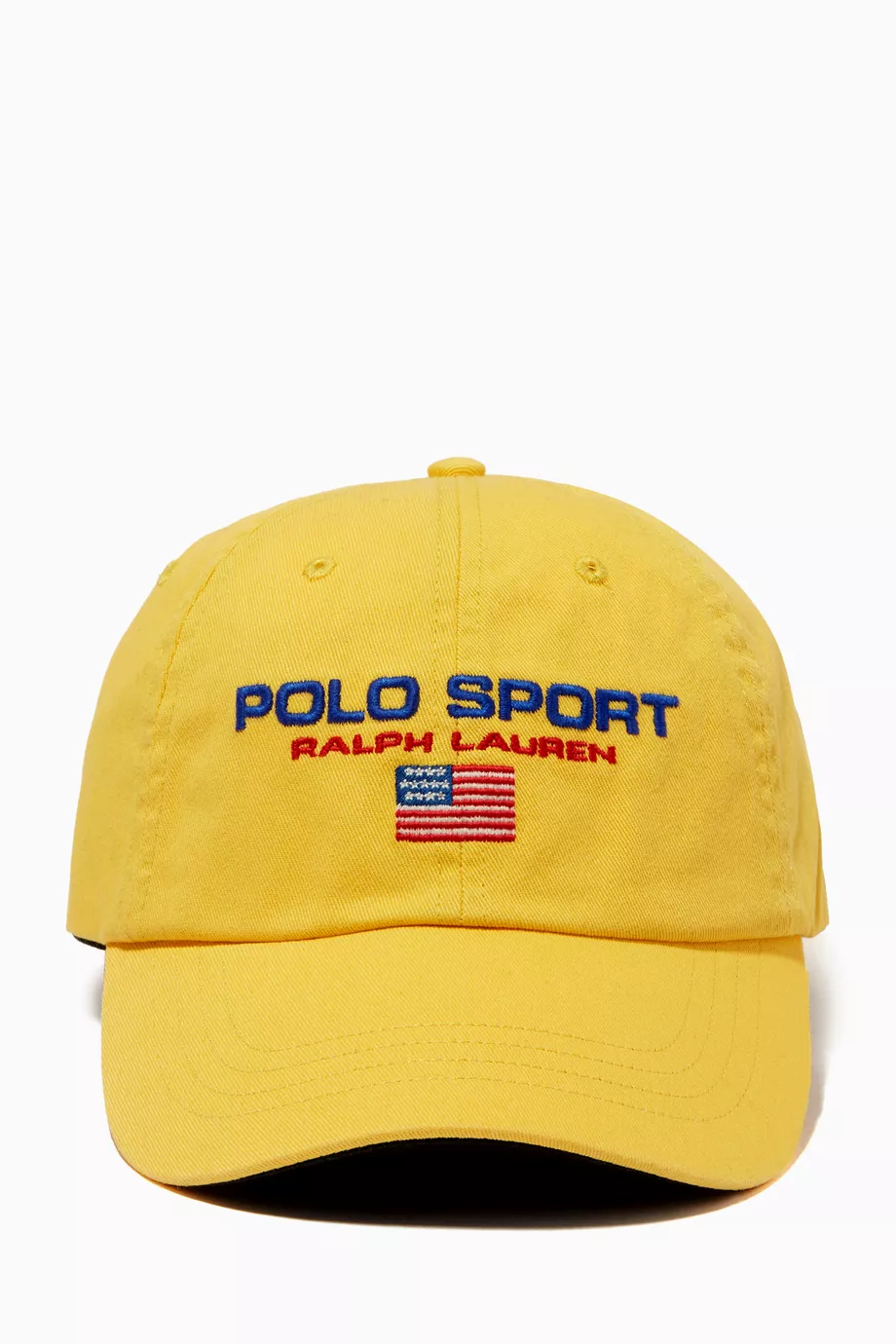 Shop Polo Ralph Lauren Yellow Polo Sport Ball Cap in Cotton Chino for MEN |  Ounass Qatar