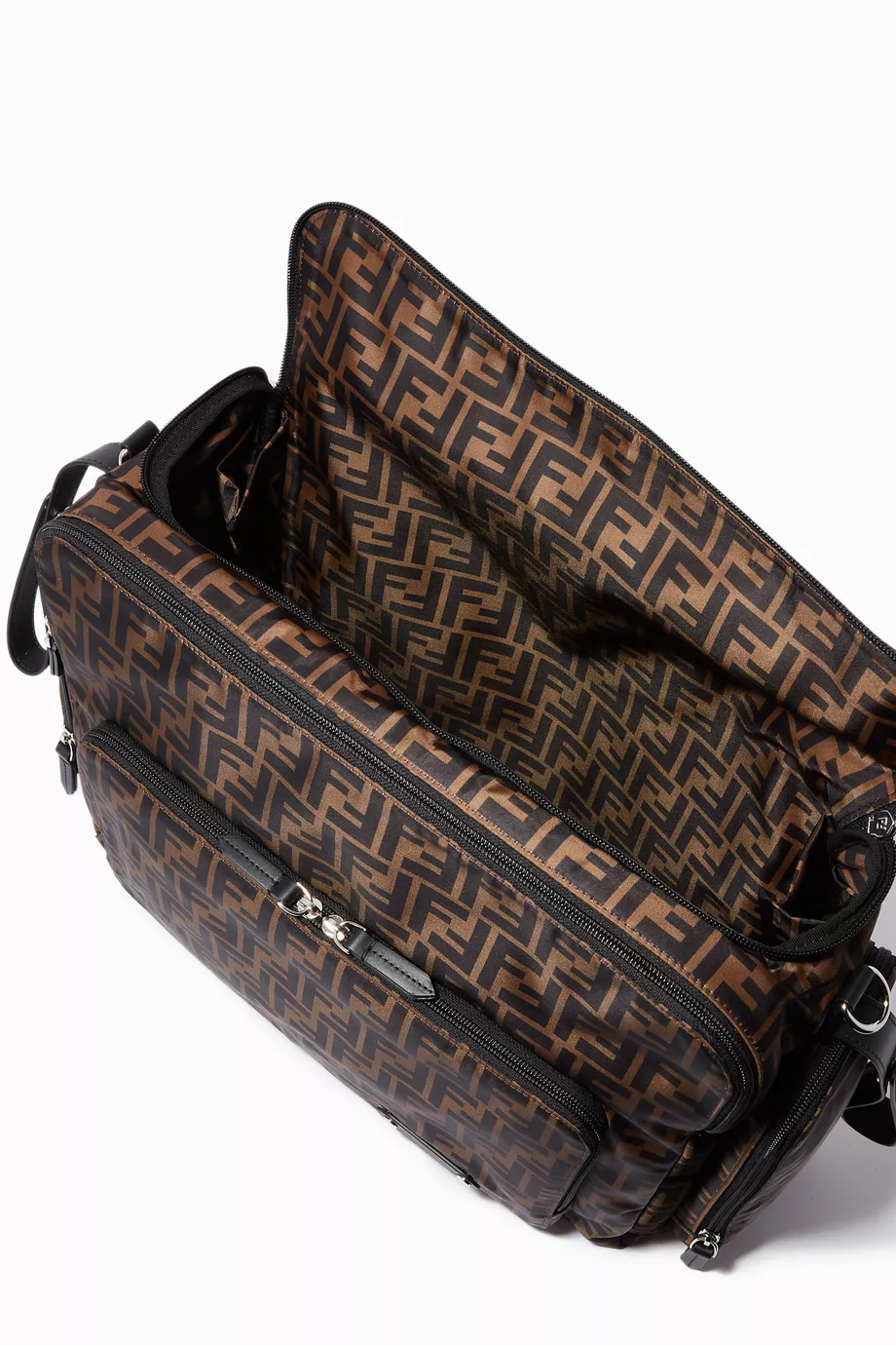 Buy Fendi Brown FF Logo Diaper Bag in Nylon for UNISEX in Qatar