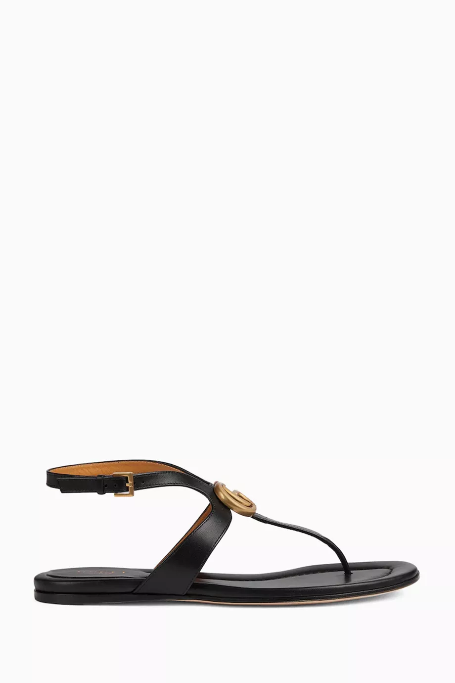 Buy Gucci Black Double G Thong Sandals in Leather for Women in