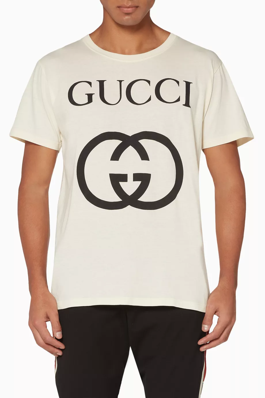 Buy Gucci White Interlocking G Logo Cotton T Shirt For Men Online Ounass Qatar