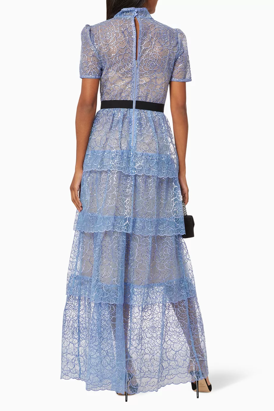 Buy Self-Portrait Blue Flower Sequin Midi Dress For Women Online | Ounass  Qatar