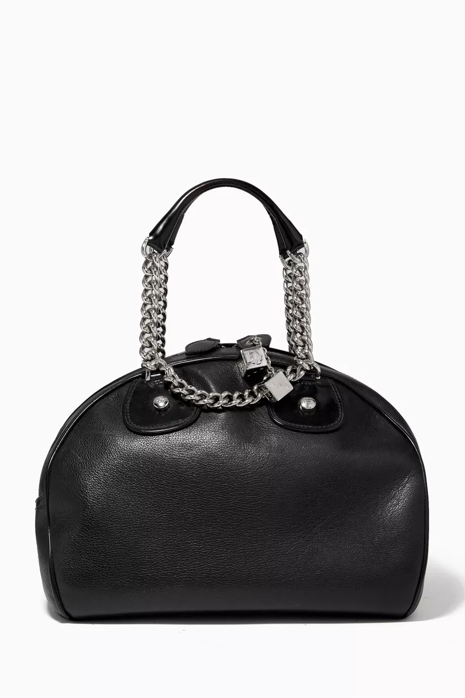Buy Christian Dior Pre Loved Black Gambler Dice Bowling Bag in Leather For Women Online Ounass Qatar