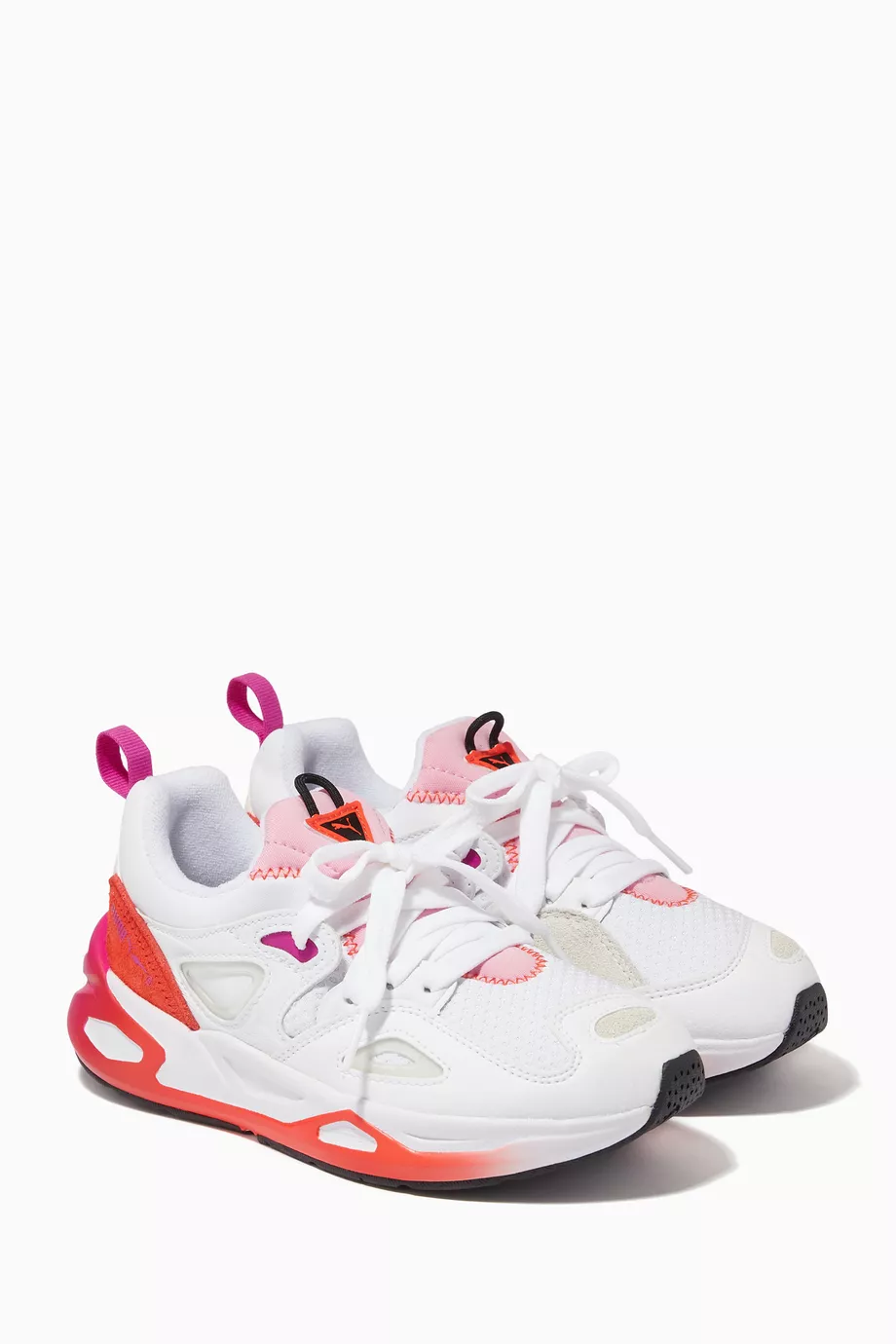 Buy Puma White TRC Blaze Sneakers in Mesh Suede For Girls Online
