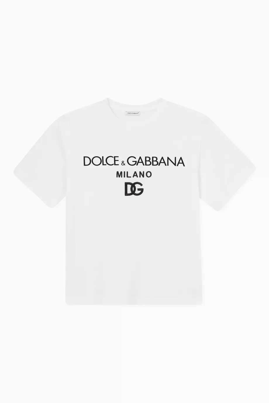 Buy Dolce Gabbana White Logo T shirt in Cotton For Boys Online Ounass Qatar