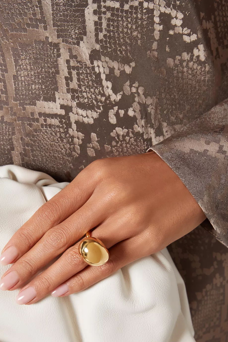 Buy Bottega Veneta Gold Drop Ring in 18kt Gold-plated