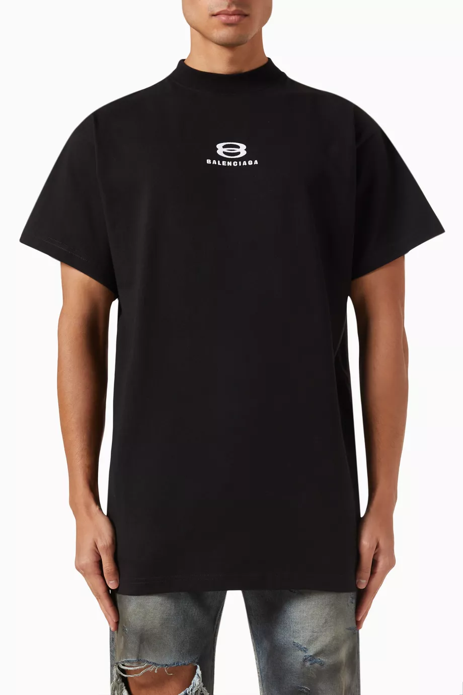 【BALENCIAGA】Deconstructed unity UNITY SPORTS ICON Tシャツ Buy Balenciaga Black Unity Sports Icon Deconstructed T-Shirt
