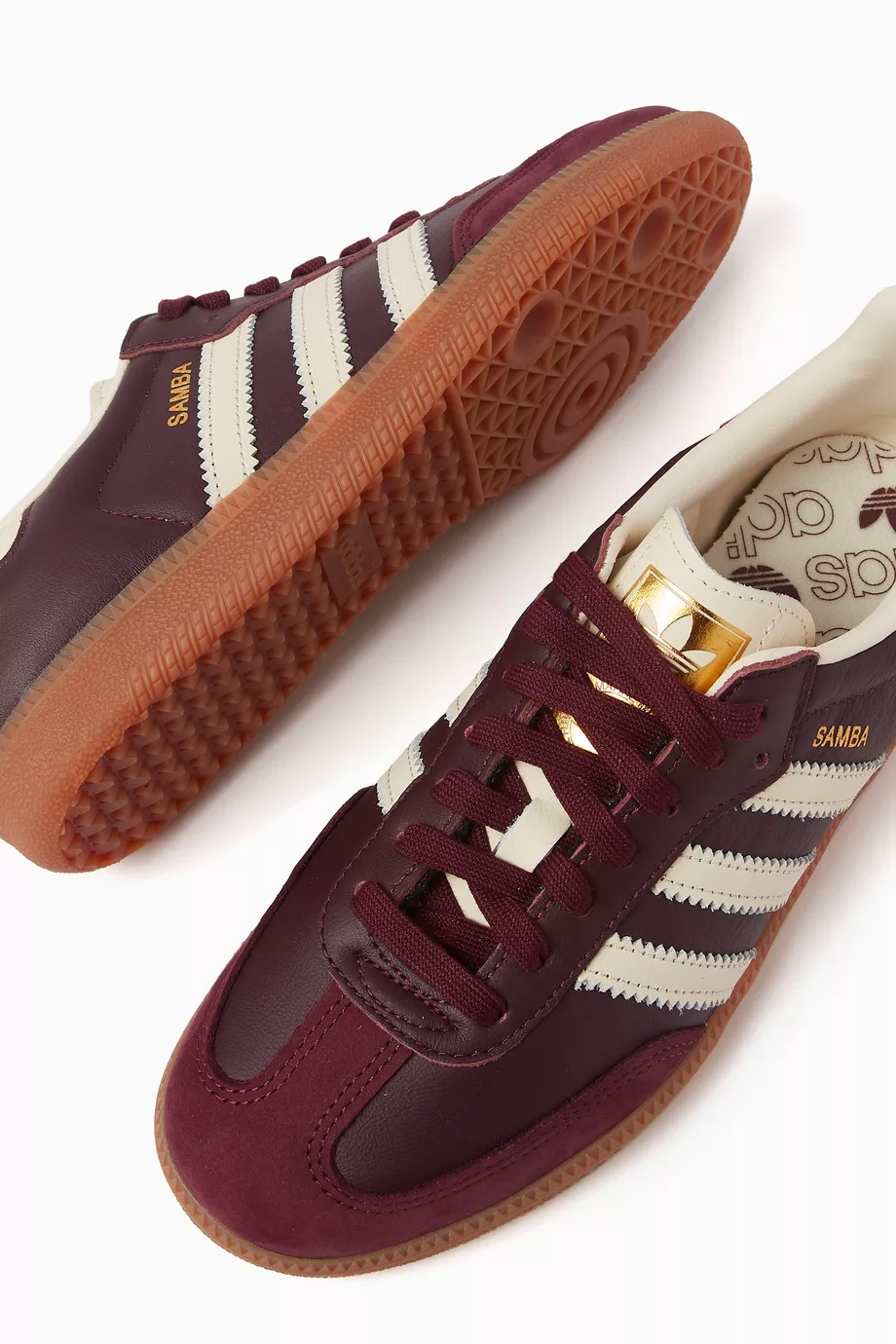 Buy adidas Burgundy Samba OG Sneakers in Leather For Women Online